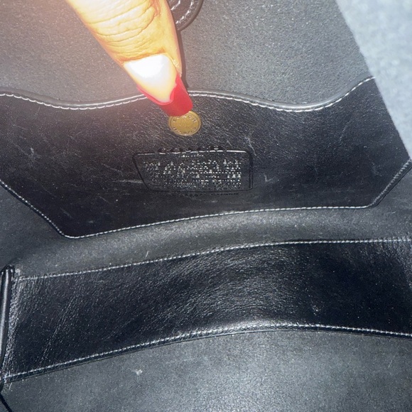 Coach Black Leather Brooklyn 28 with Gold Charm Chain and Pastel Accents - Picture 3 of 4